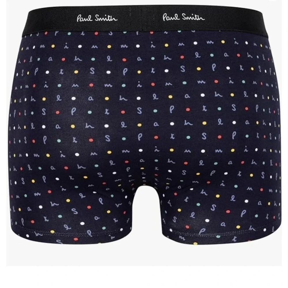 Paul Smith Mens Small Navy Blue Polka‎ Dot Boxer Briefs Organic Cotton